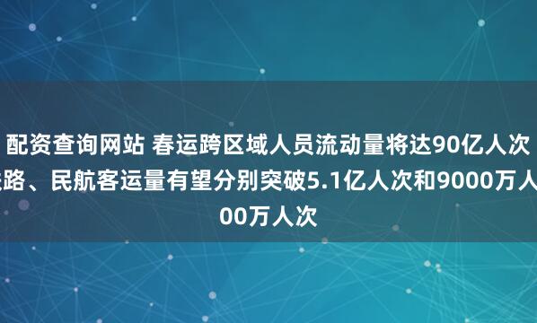 配资查询网站 春运跨区域人员流动量将达90亿人次 铁路、民航客运量有望分别突破5.1亿人次和9000万人次