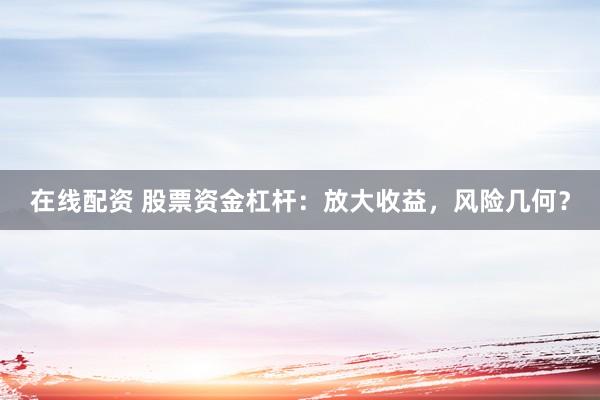 在线配资 股票资金杠杆：放大收益，风险几何？