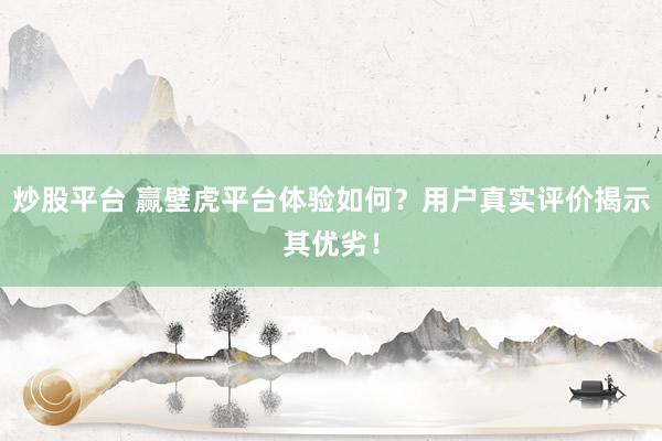 炒股平台 赢壁虎平台体验如何？用户真实评价揭示其优劣！