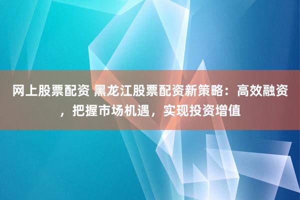 网上股票配资 黑龙江股票配资新策略：高效融资，把握市场机遇，实现投资增值