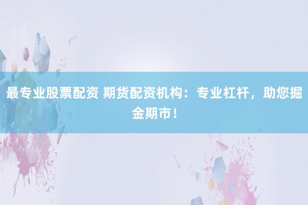最专业股票配资 期货配资机构：专业杠杆，助您掘金期市！