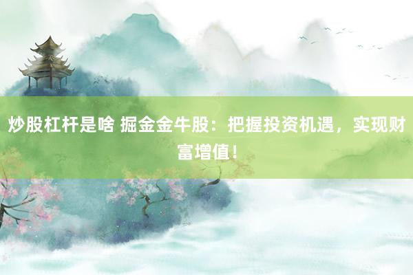 炒股杠杆是啥 掘金金牛股：把握投资机遇，实现财富增值！