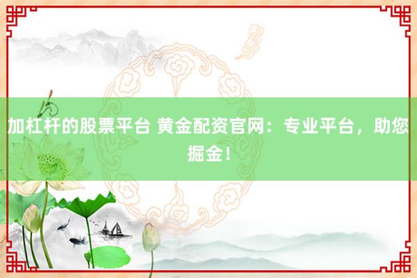 加杠杆的股票平台 黄金配资官网：专业平台，助您掘金！