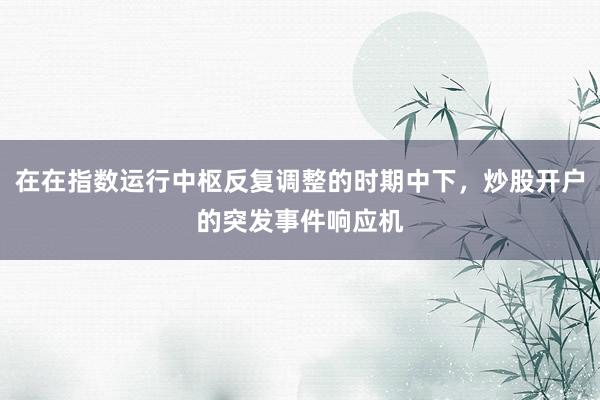 在在指数运行中枢反复调整的时期中下，炒股开户的突发事件响应机
