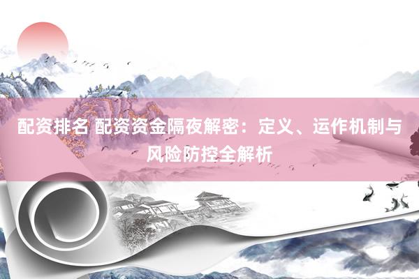 配资排名 配资资金隔夜解密：定义、运作机制与风险防控全解析