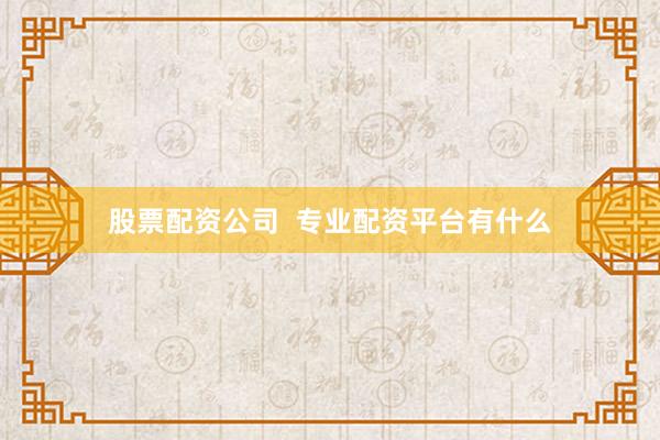 股票配资公司  专业配资平台有什么