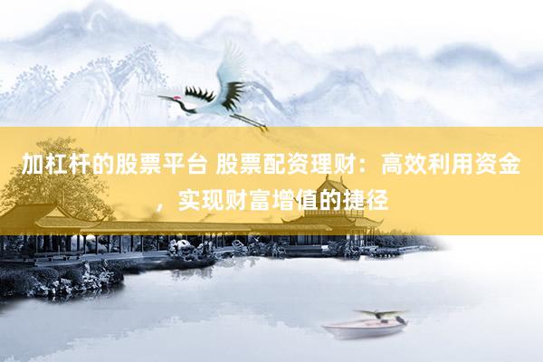 加杠杆的股票平台 股票配资理财：高效利用资金，实现财富增值的捷径