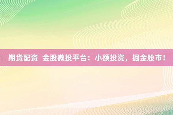 期货配资  金股微投平台：小额投资，掘金股市！