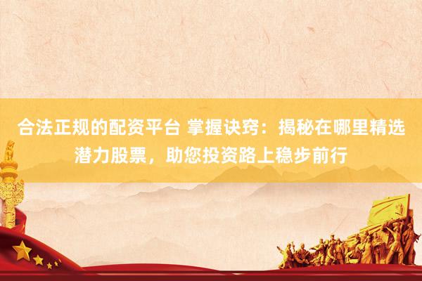 合法正规的配资平台 掌握诀窍:揭秘在哪里精选潜力股票,助您投资路上稳步前行